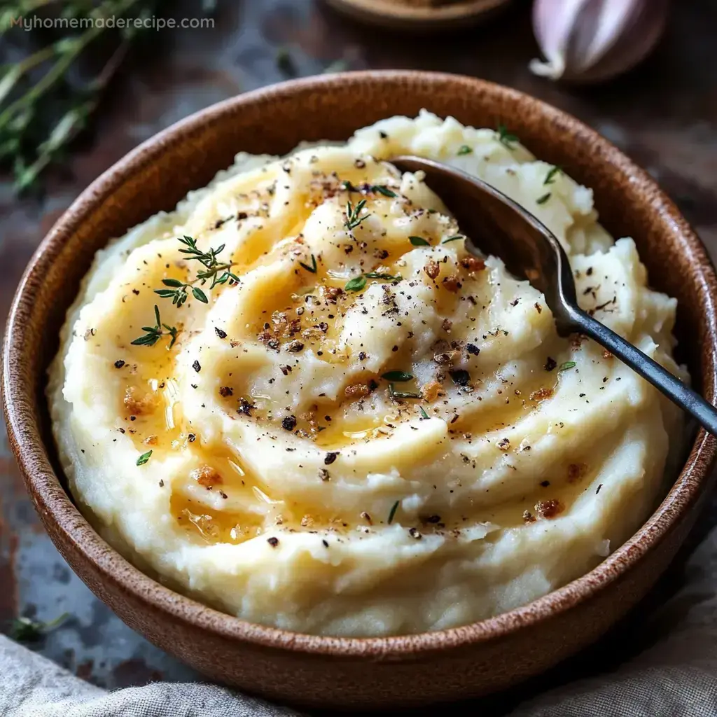 Slow Cooker Cheesy Garlic Herb Mashed Potatoes