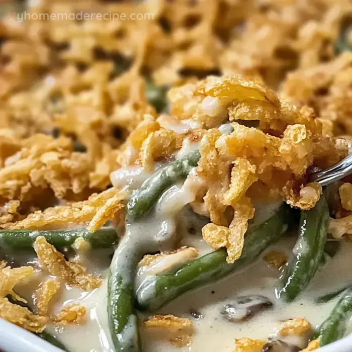 Classic Green Bean Casserole with Crispy Onion Topping