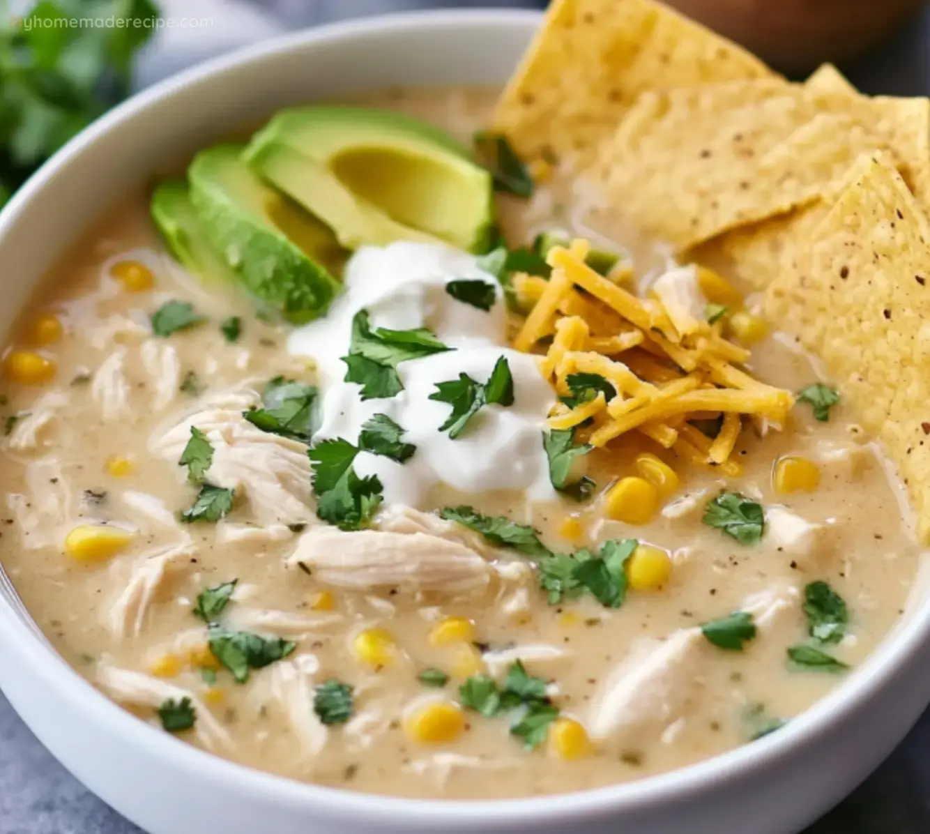 Creamy Crockpot White Chicken Chili