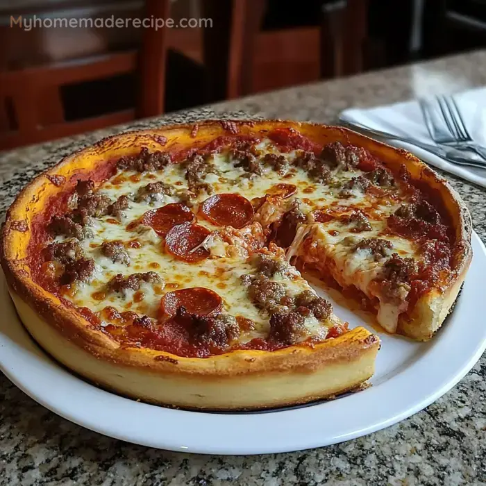 Homemade Chicago Style Deep Dish Pizza