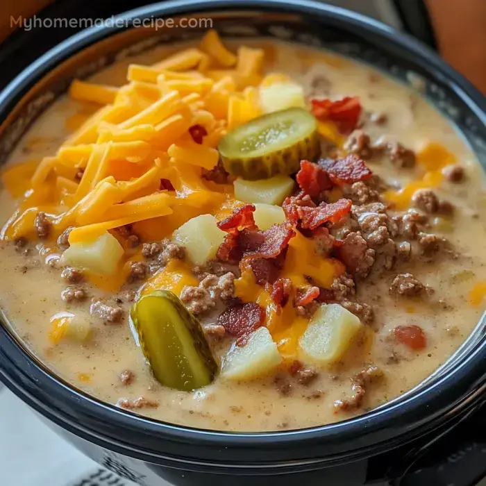 Best-Ever Crockpot Cheeseburger Soup