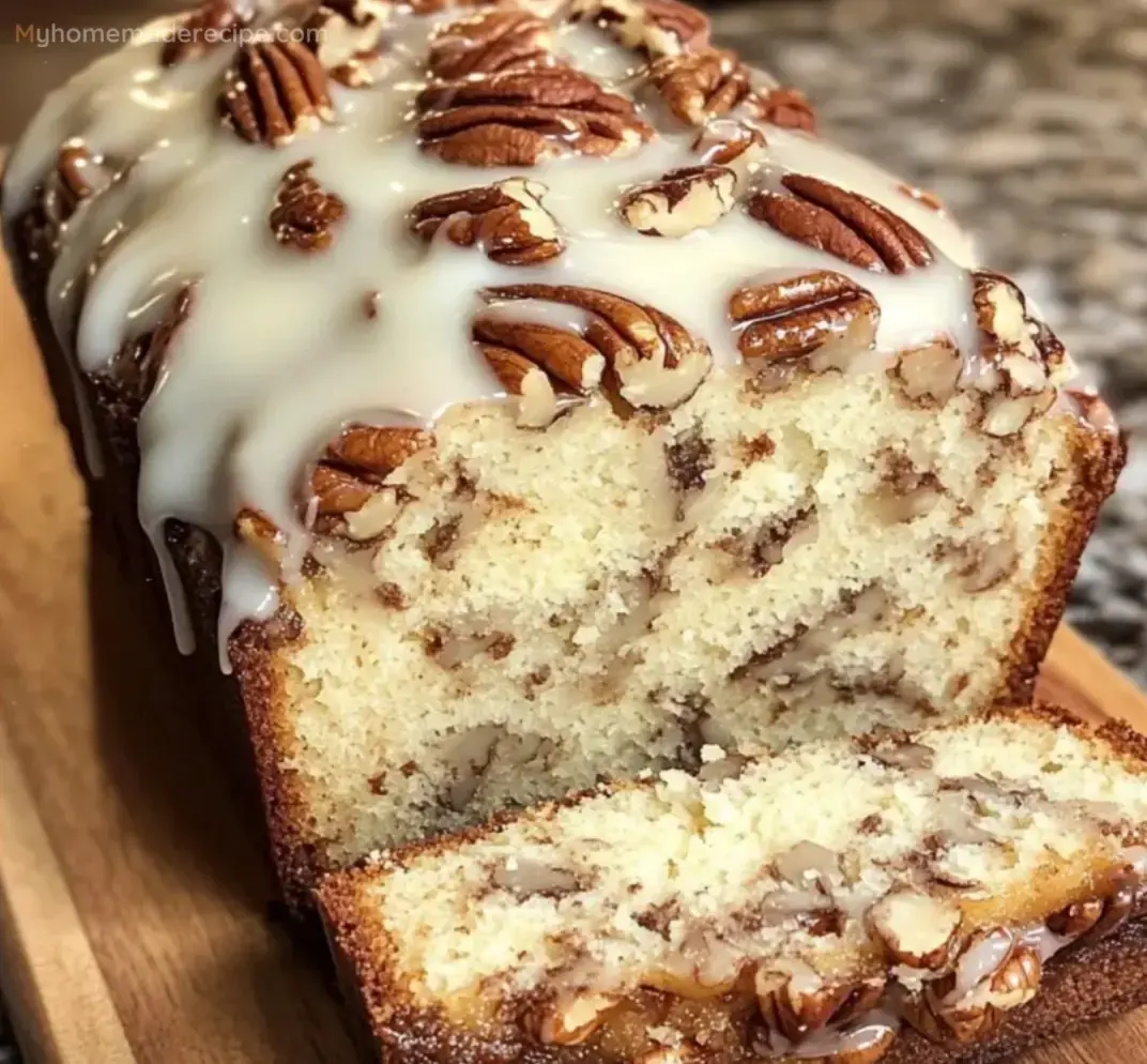 Butter Pecan Cake Loaf with Cream Cheese Icing