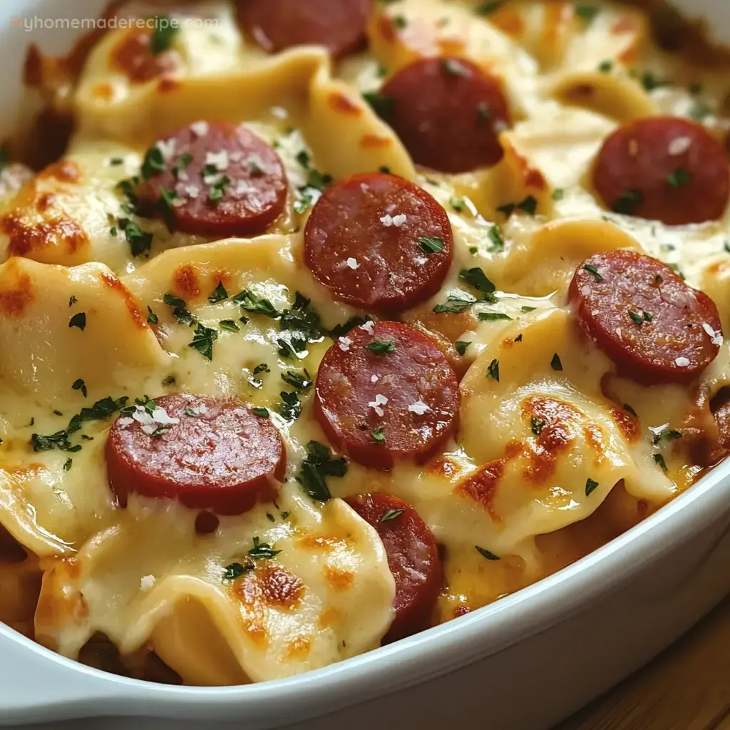 Crockpot Pierogi Casserole with Kielbasa