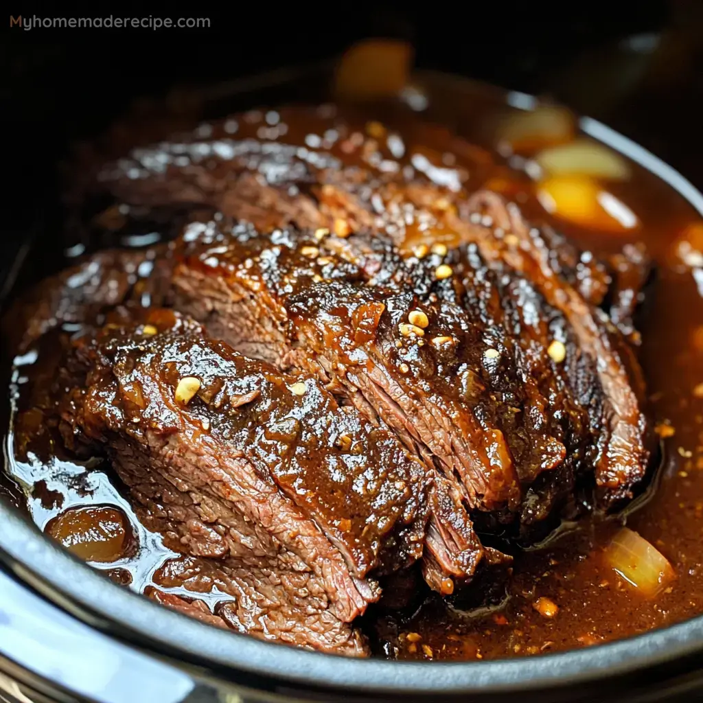 Slow Cooker Beef Brisket With BBQ Sauce