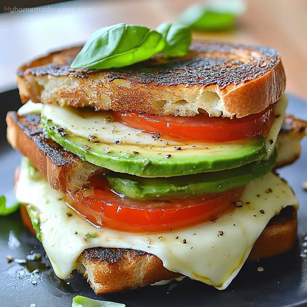 Avocado, Mozzarella, And Tomato Grilled Cheese