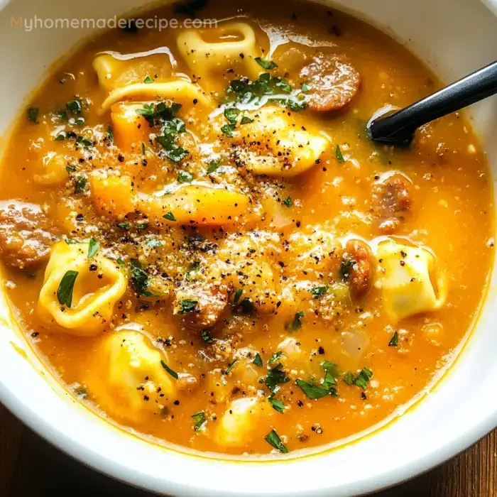 Butternut Squash Sausage Tortellini Soup