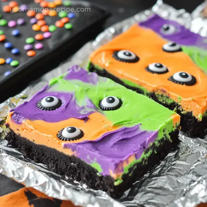 Monster Mash Halloween Cheesecake Bars