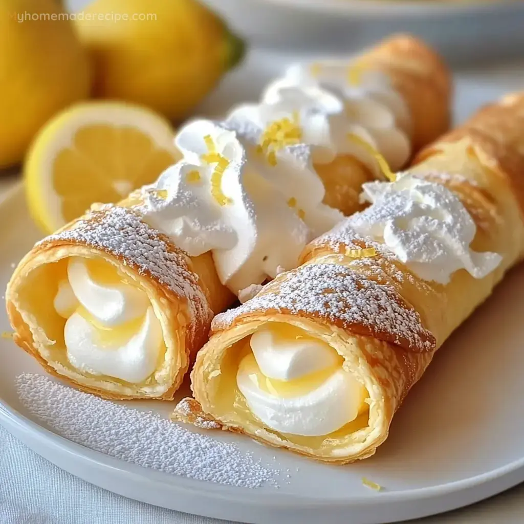 Zesty Lemon Meringue Pie Cannolis