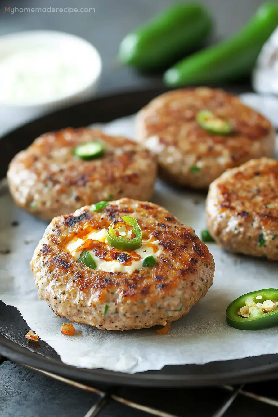 Jalapeño Popper Turkey Burgers