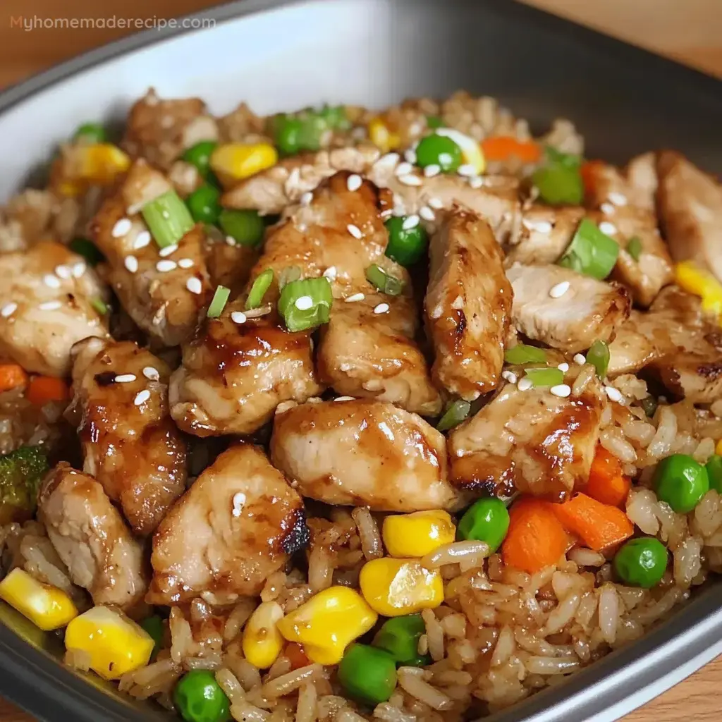 Classic Hibachi Chicken With Fried Rice And Vegetables