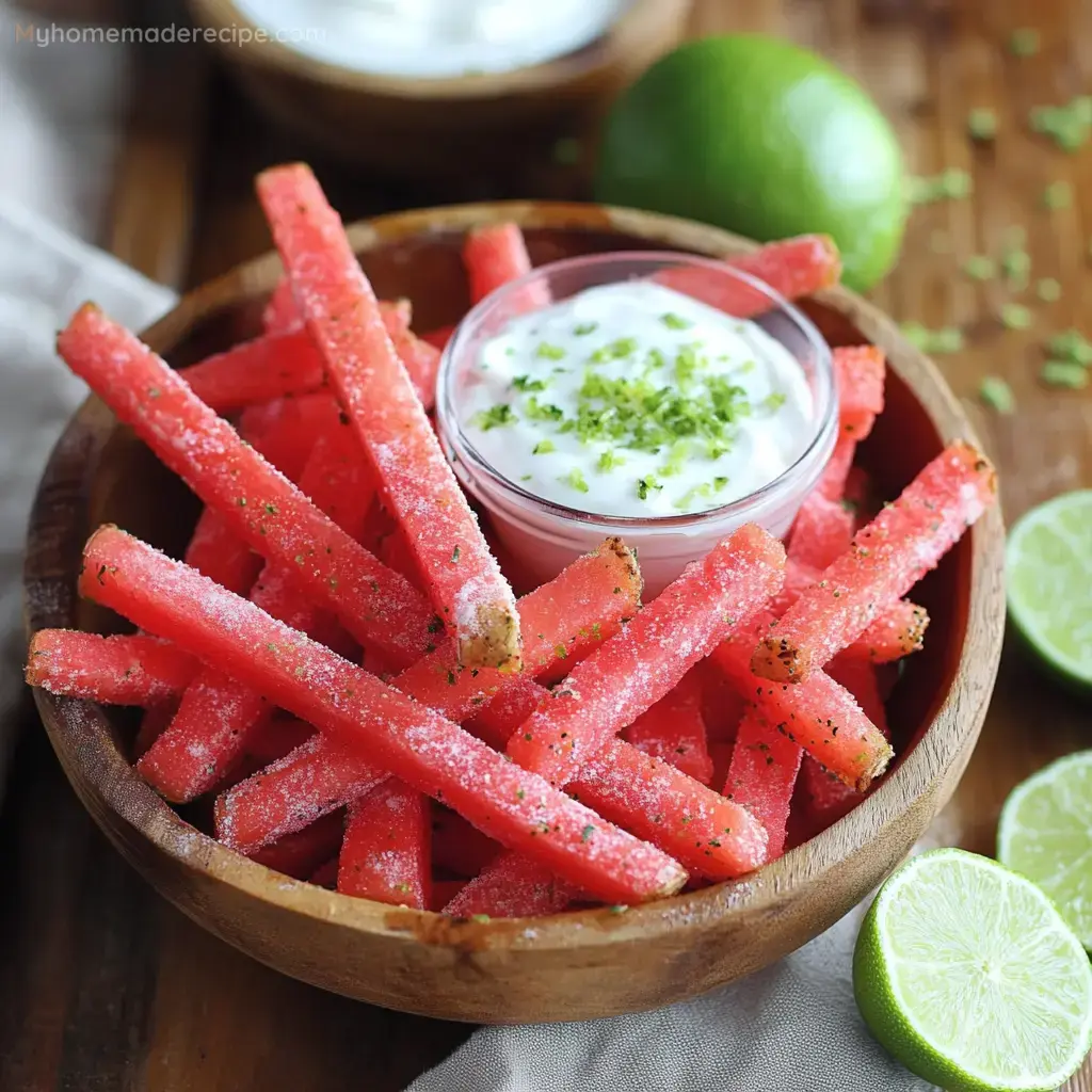 Watermelon Fries with Coconut Lime Dip