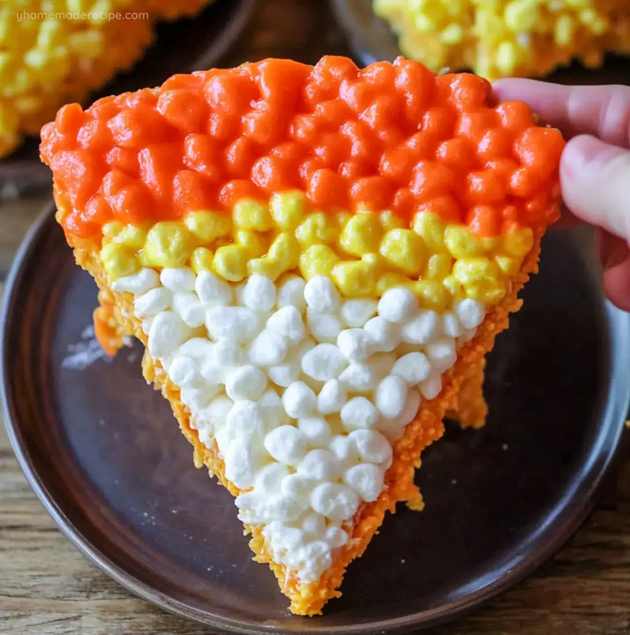 Halloween Rice Krispie Treats Candy Corn Shape