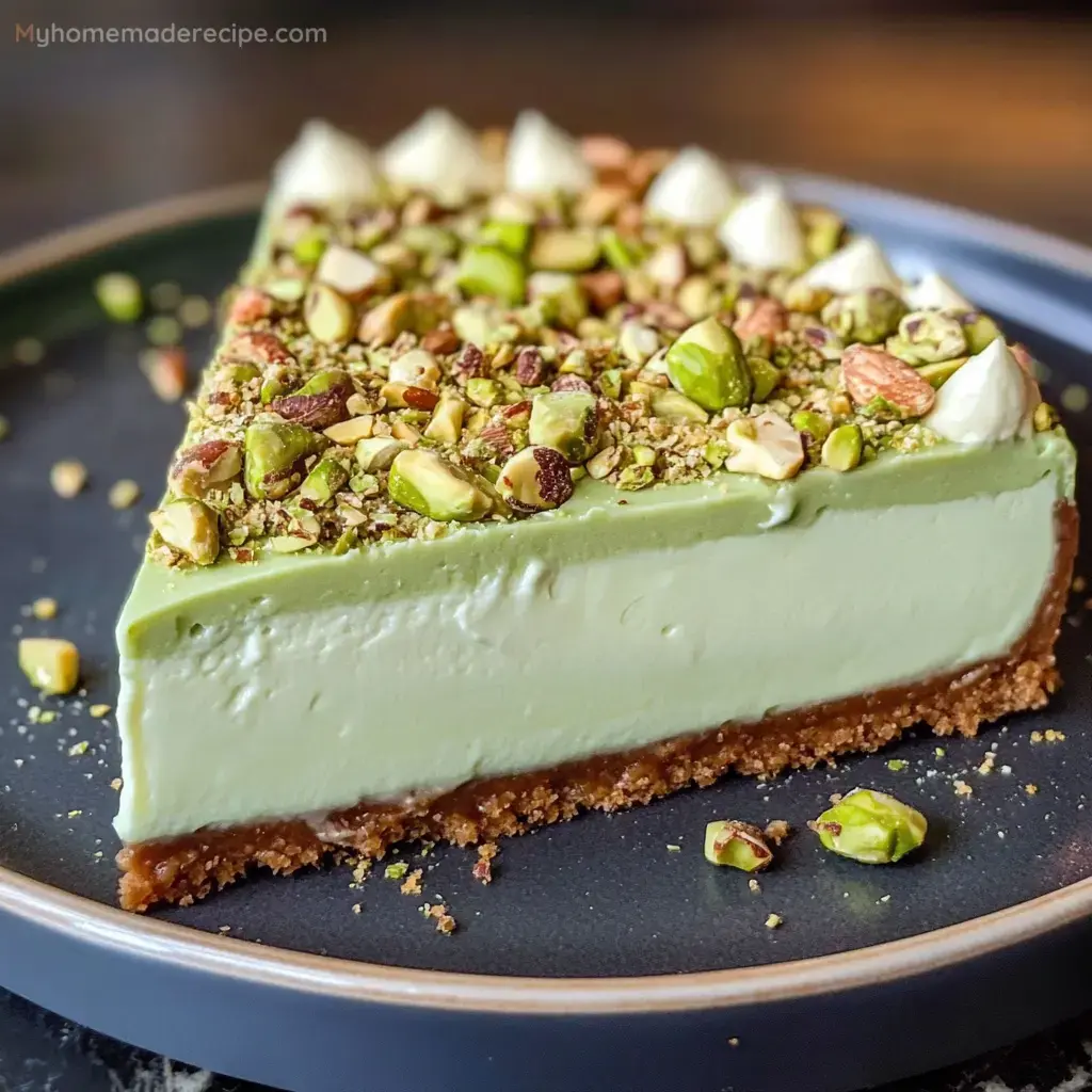 Decadent Pistachio Cream Cheesecake