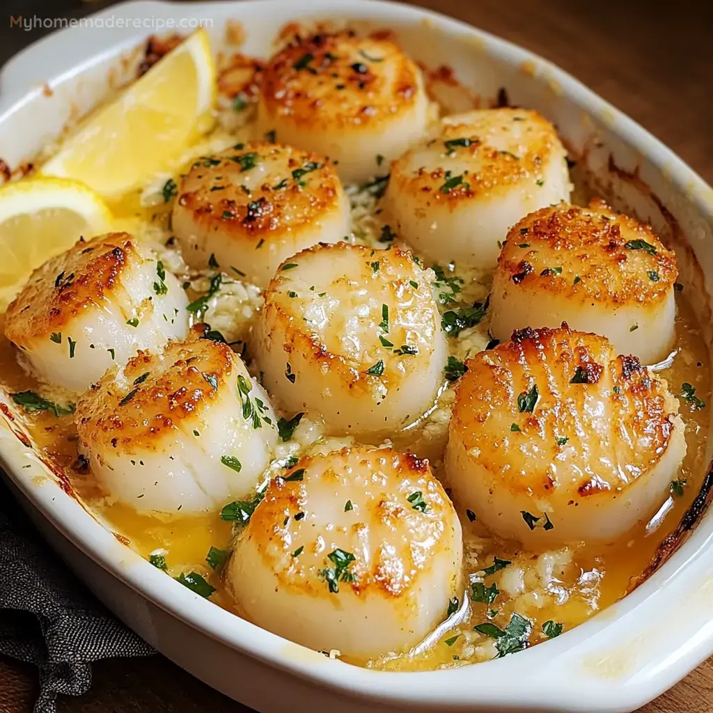 Garlic Butter Baked Scallops