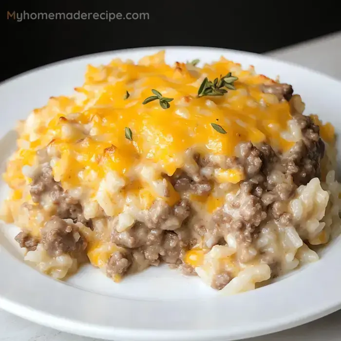 Cheesy Hamburger Rice Casserole