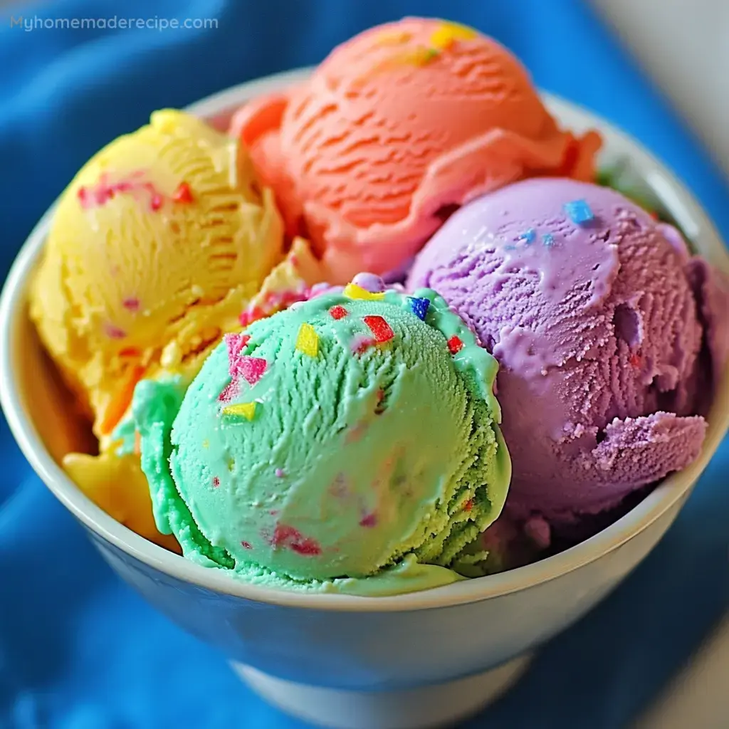 Ultimate Homemade Rainbow Ice Cream