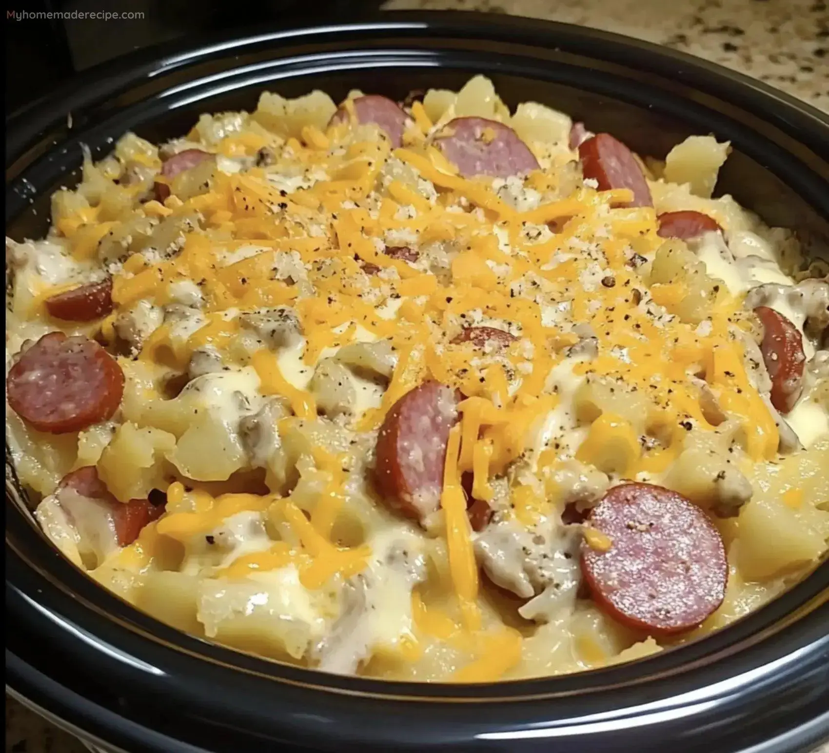 Easy Kielbasa Hashbrown Casserole