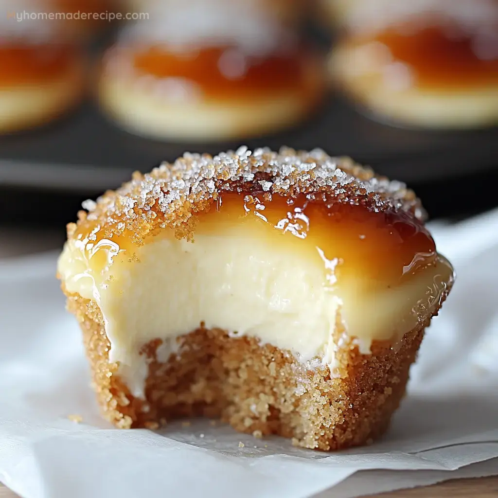 Vanilla Bean Crème Brûlée Cheesecake Cupcakes