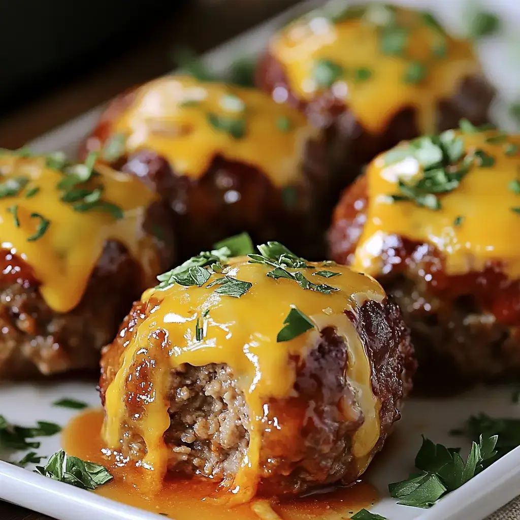 Cheesy Stuffed Meatloaf Bites