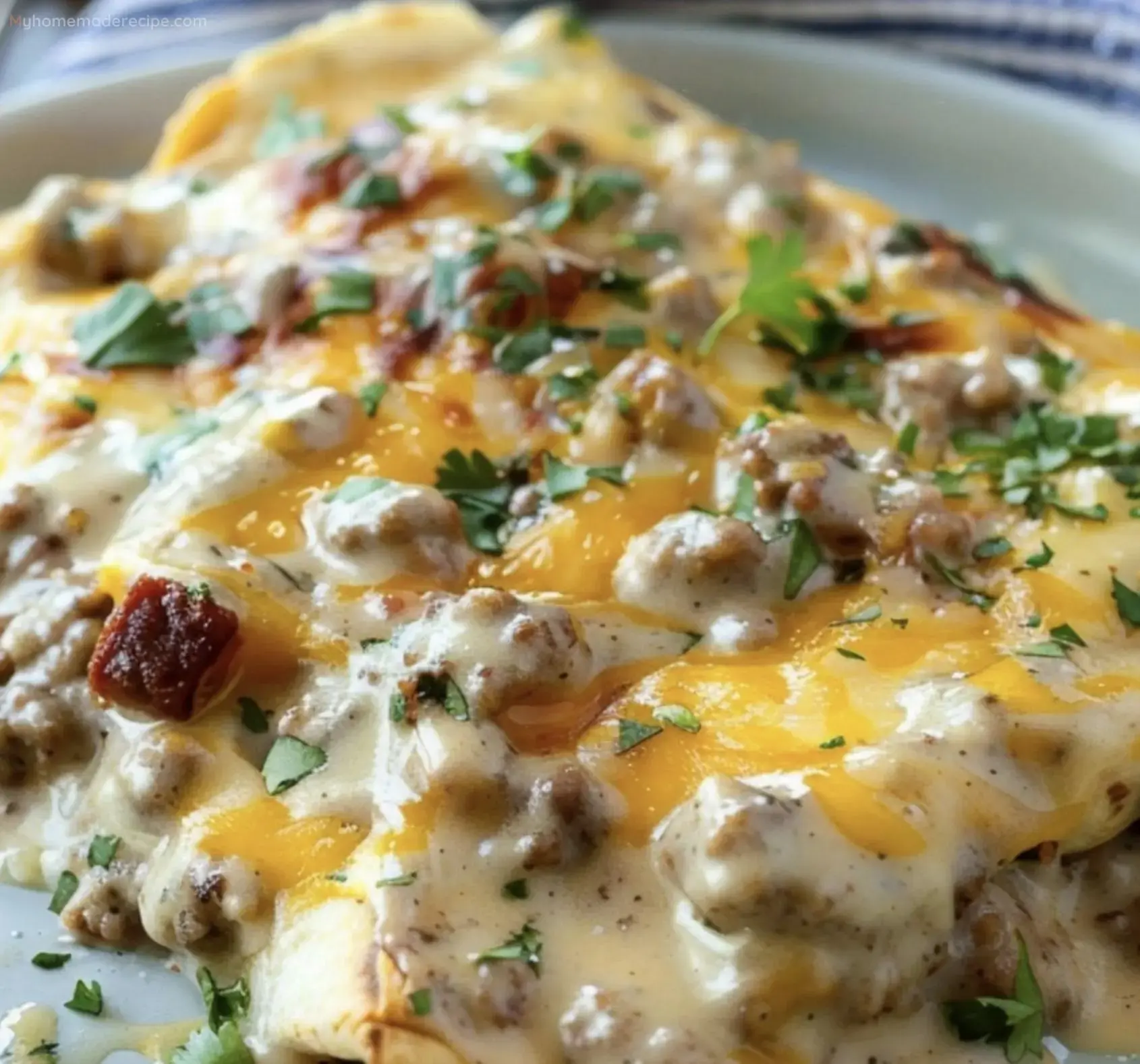 Southern Breakfast Enchiladas with Sausage Gravy