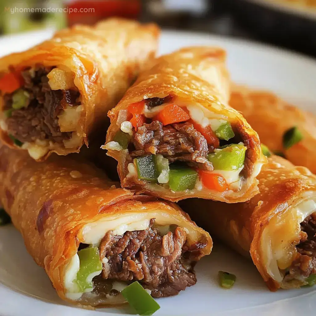 Philly Cheese Steak Egg Rolls