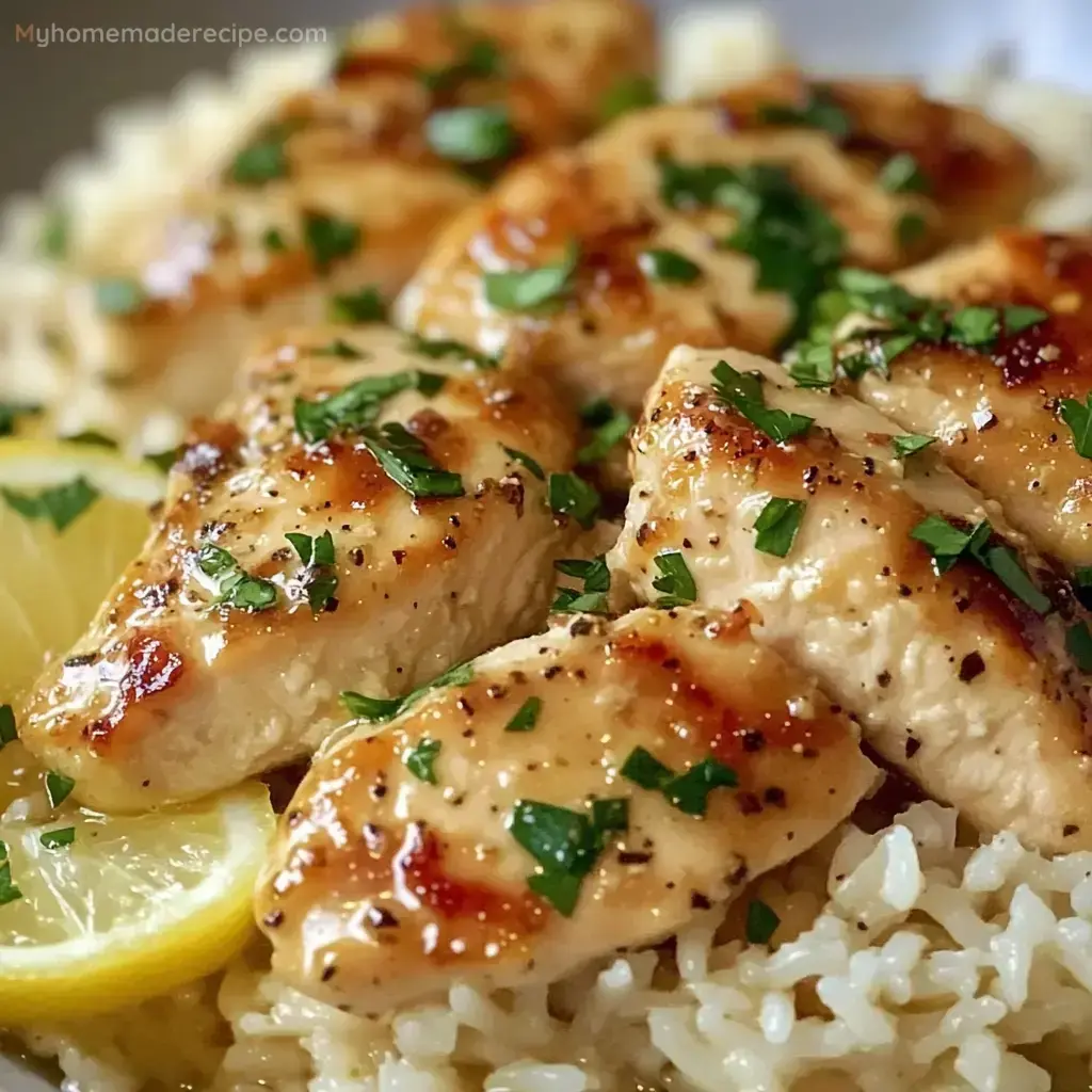 Chicken Scampi with Garlic Parmesan Rice