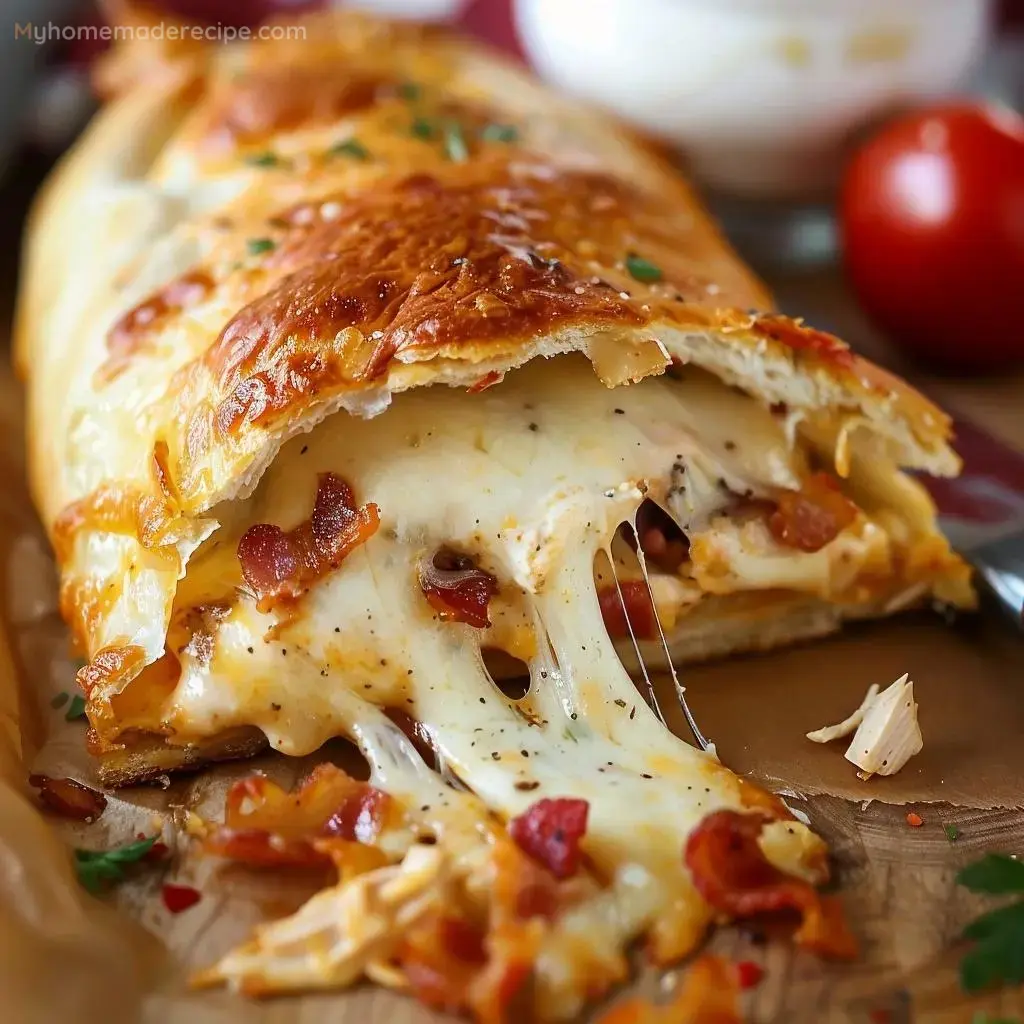 Chicken Bacon Ranch Calzone on a plate