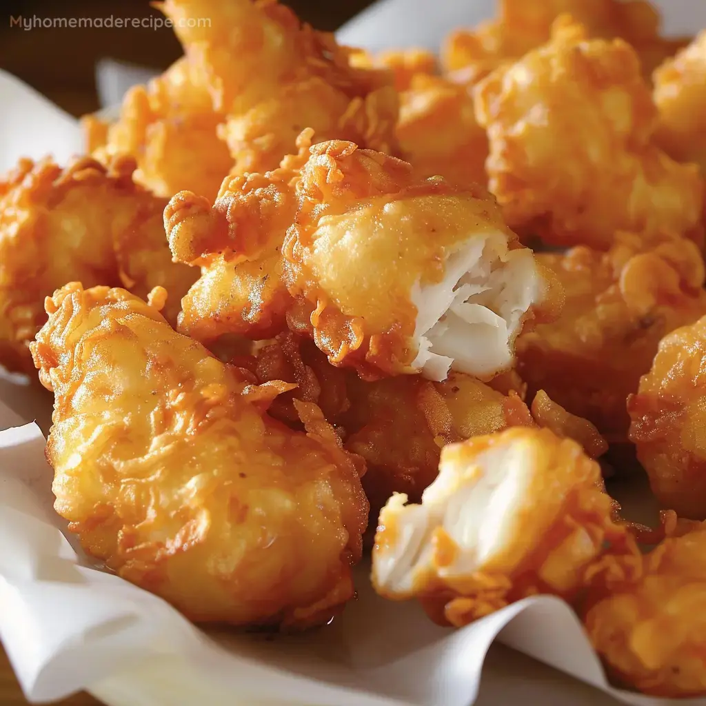 A plate of golden, crispy fried fish made with Long John Silver’s batter