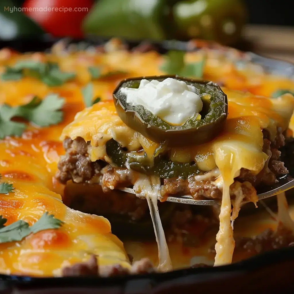 Baked Beef Chiles Rellenos Casserole