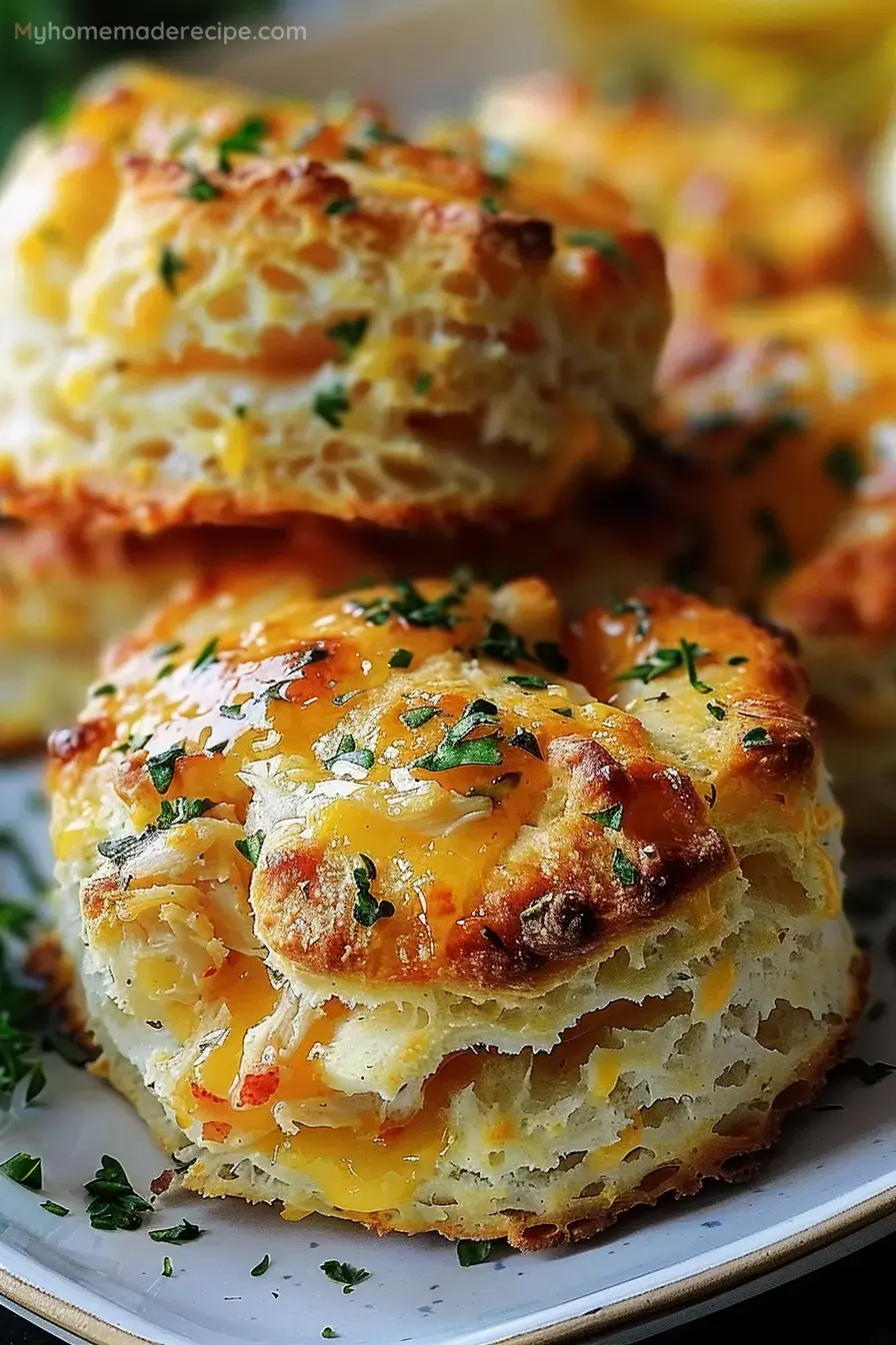 Crab Stuffed Cheddar Bay Biscuits with Lemon Butter