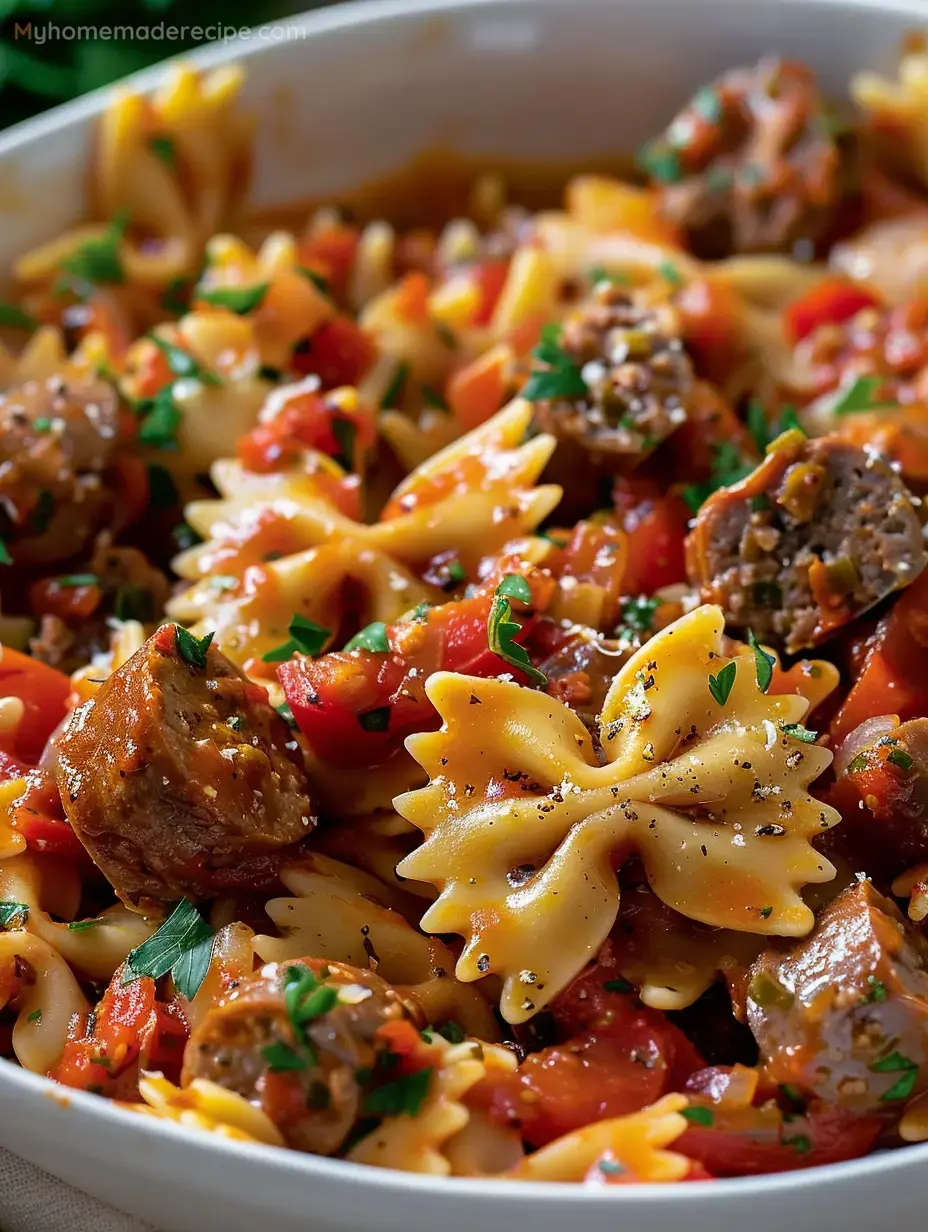 Italian Sausage with Bow Tie Pasta