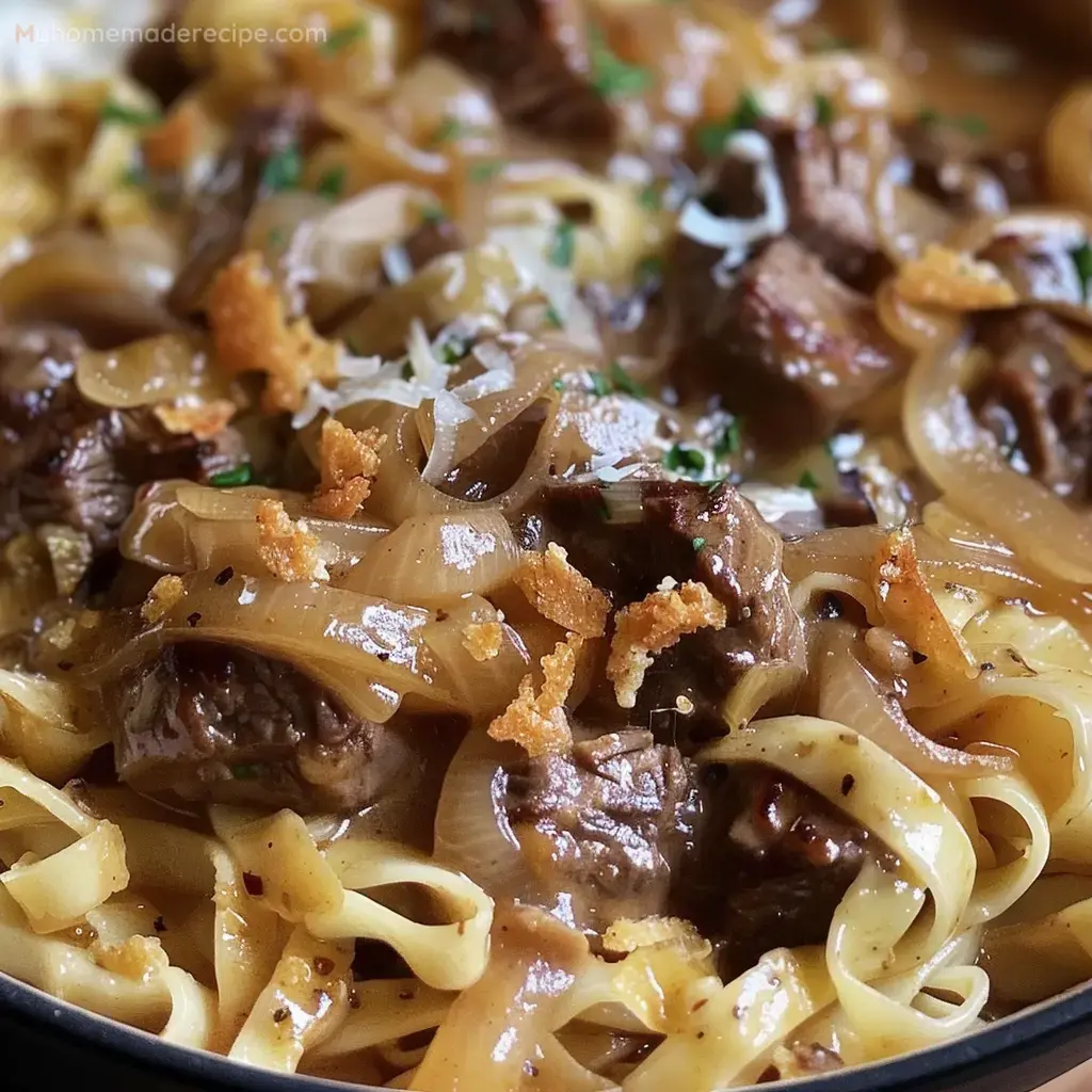 French Onion Beef and Noodles