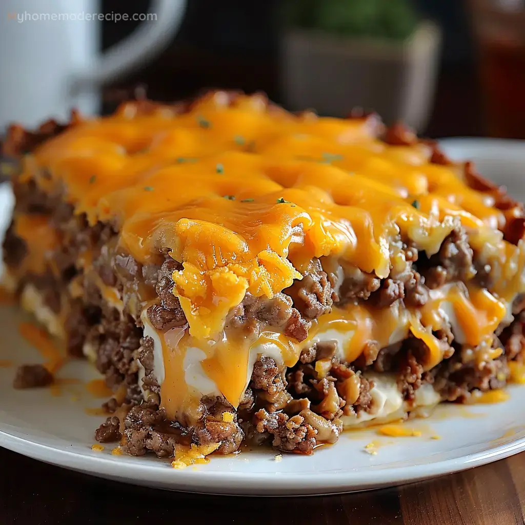 Upside-Down Cheesy Beef Cake