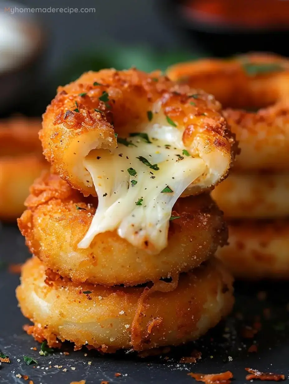 Cheesy Stuffed Mozzarella Onion Rings