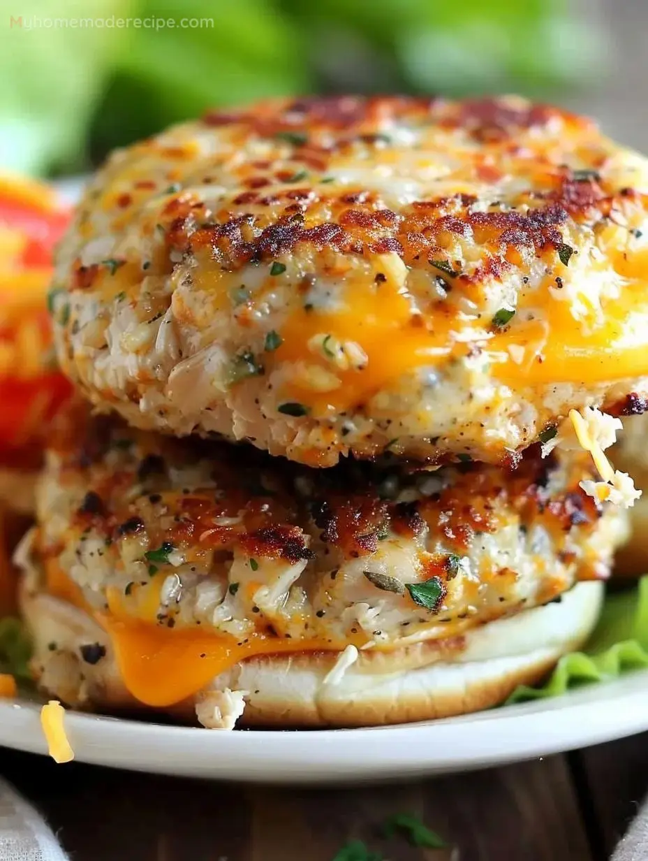 Ranch Cheddar Chicken Burgers