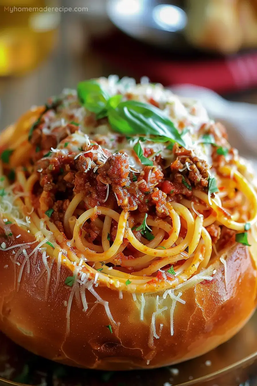 Bread Bowl Spaghetti