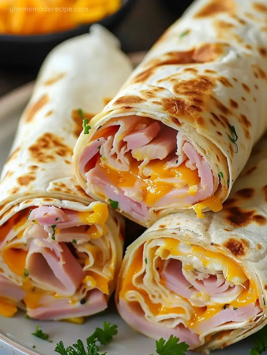 Air Fryer Hot Chicken Ham & Cheese Wraps