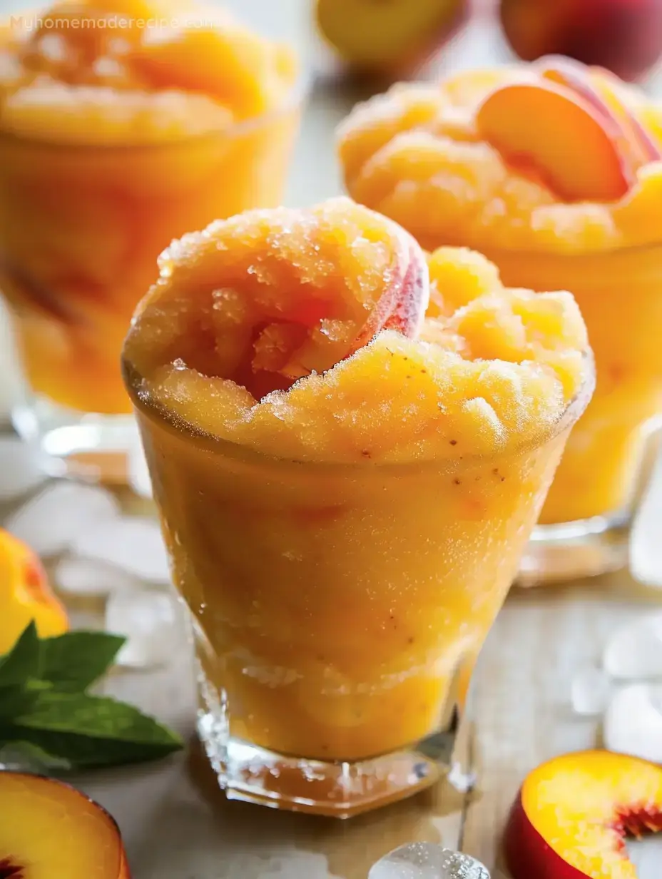 Refreshing glass of Frozen Peach Slush