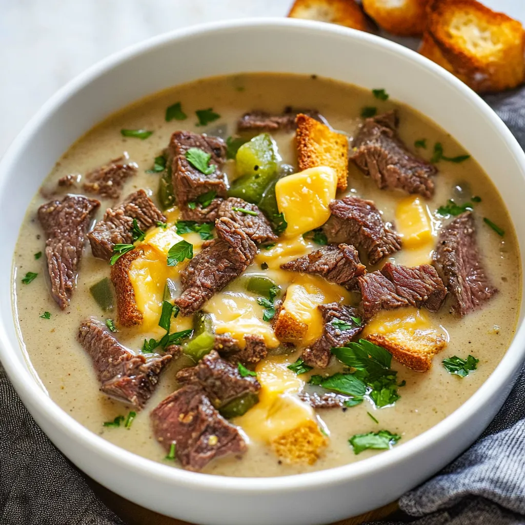 Philly Cheesesteak Soup