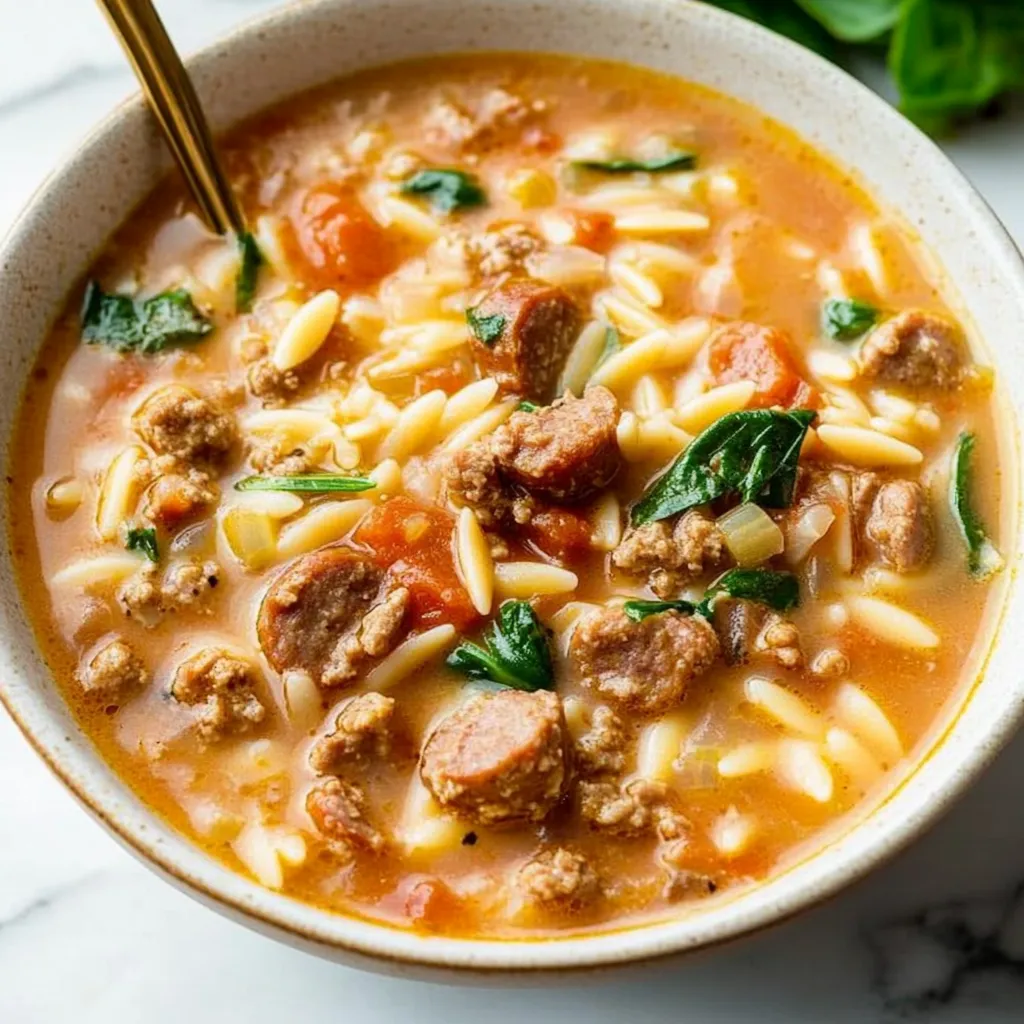 Italian Sausage Orzo Soup