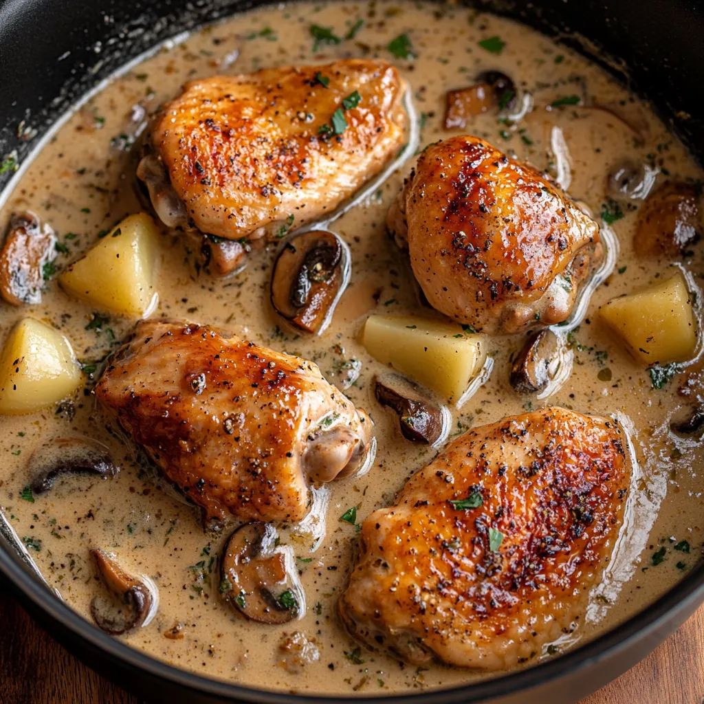 Herb Roasted Chicken in Creamy White Wine Sauce Recipe - My Home Made ...