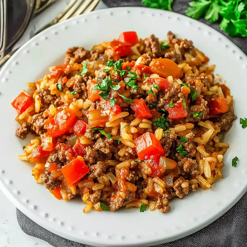 Easy Ground Beef and Rice Skillet