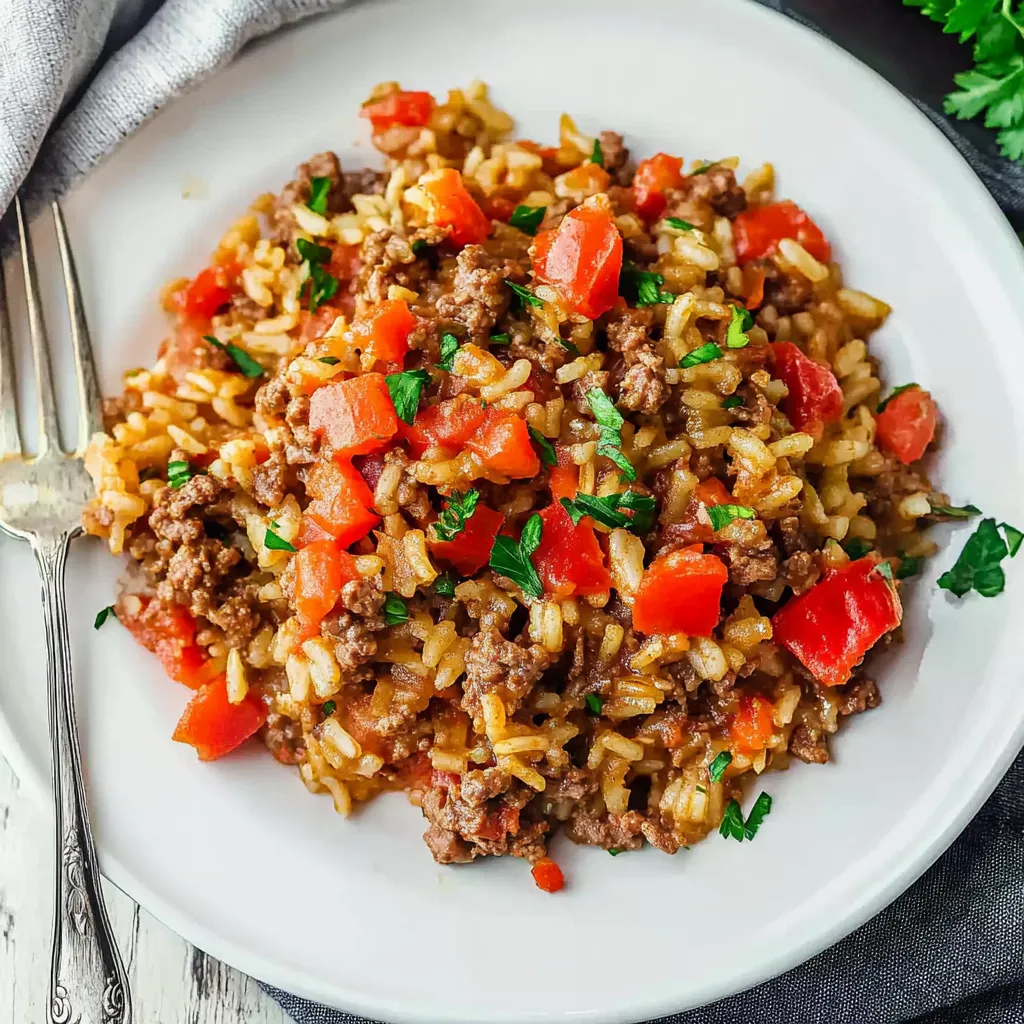 Easy Ground Beef and Rice Skillet