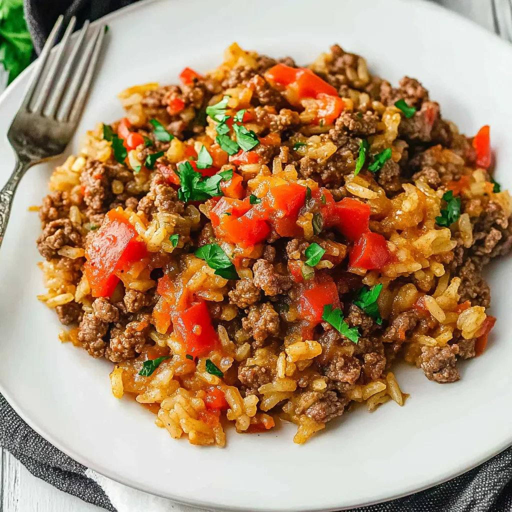 Easy Ground Beef and Rice Skillet