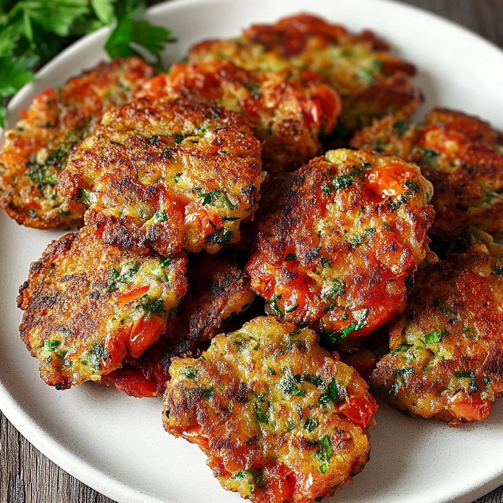 Golden Greek tomato fritters with fresh herbs and feta, a crispy and flavorful Mediterranean appetizer or snac