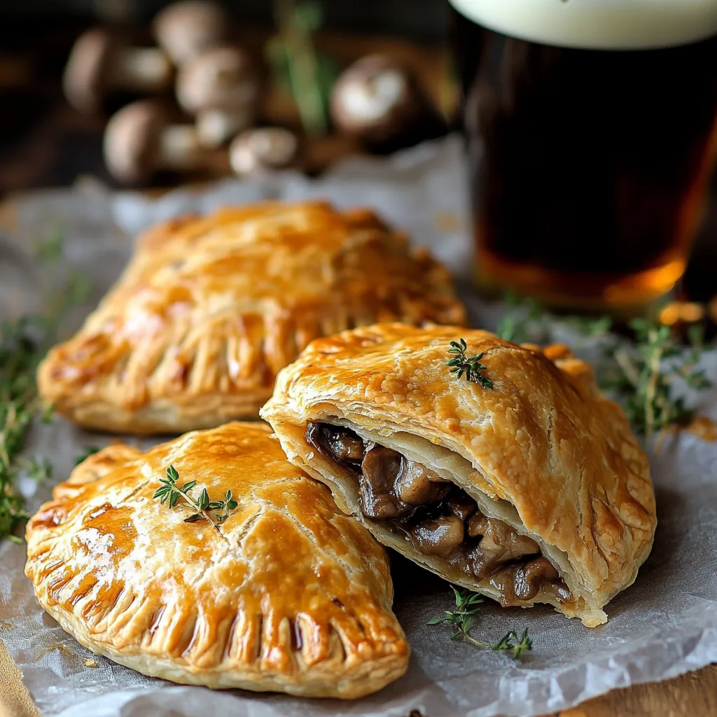 Flaky hand pies filled with tender venison, wild mushrooms, and a hint of stout beer.