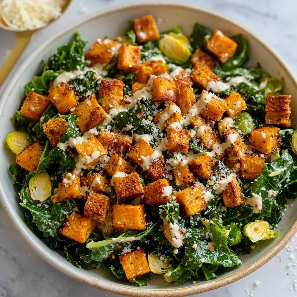 Winter Caesar Salad with Dijon Breadcrumbs