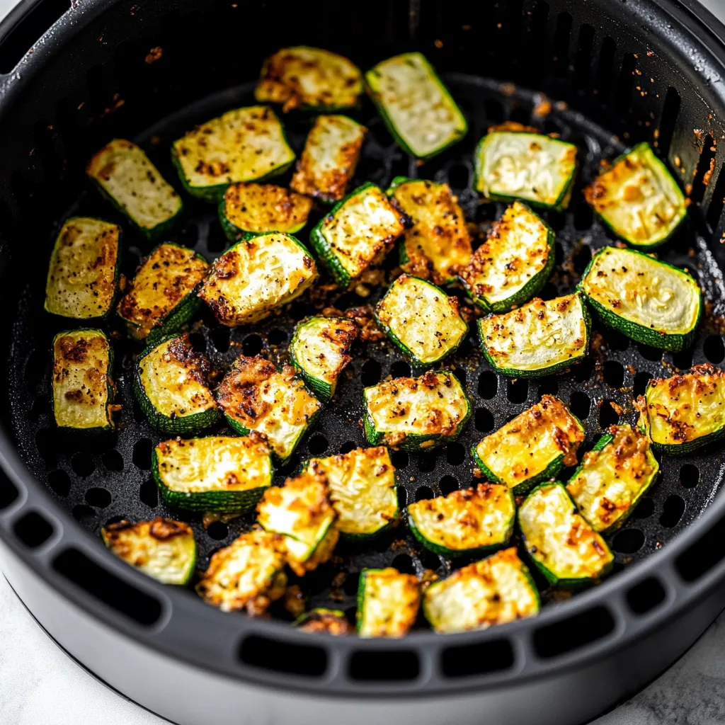 Close-up View of Air Fryer Zucchini