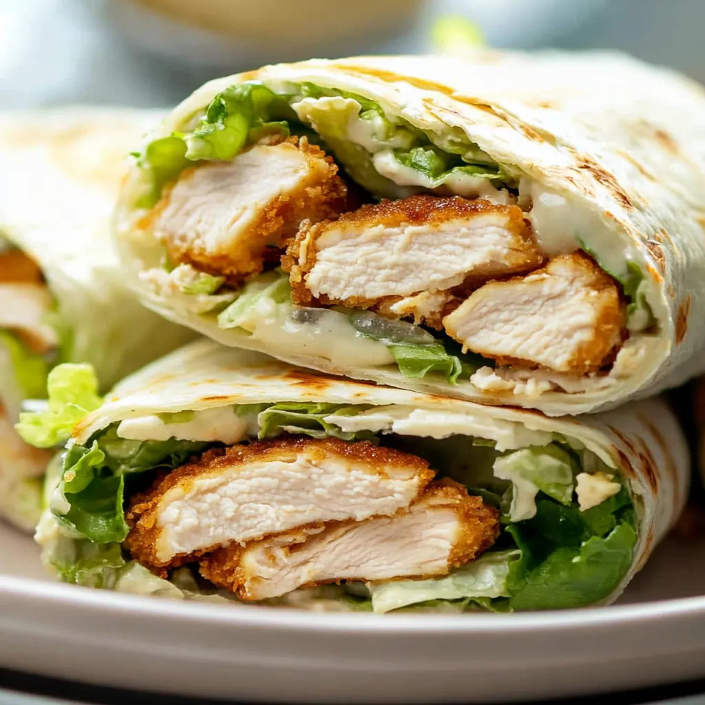 Air Fryer Crispy Chicken Caesar Wraps