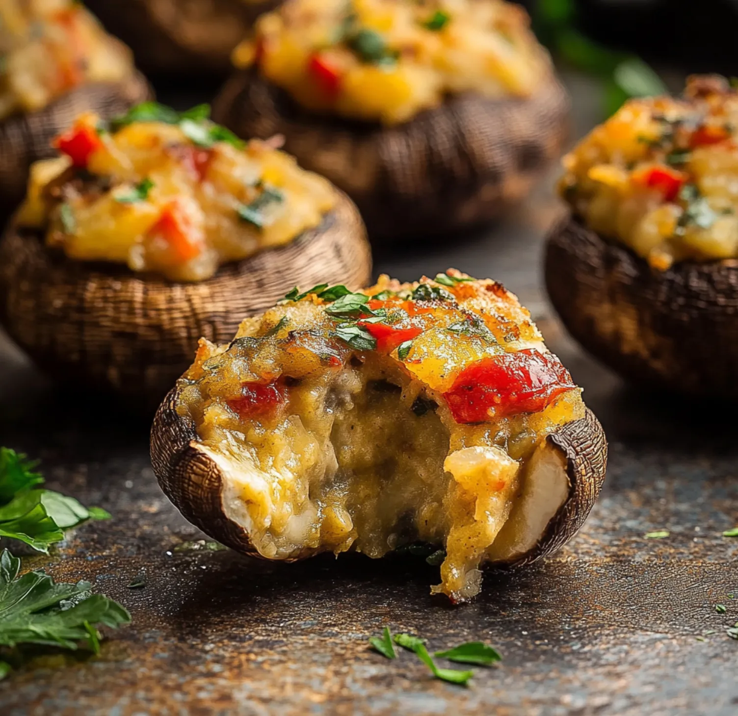 Air Fryer Stuffed Mushrooms